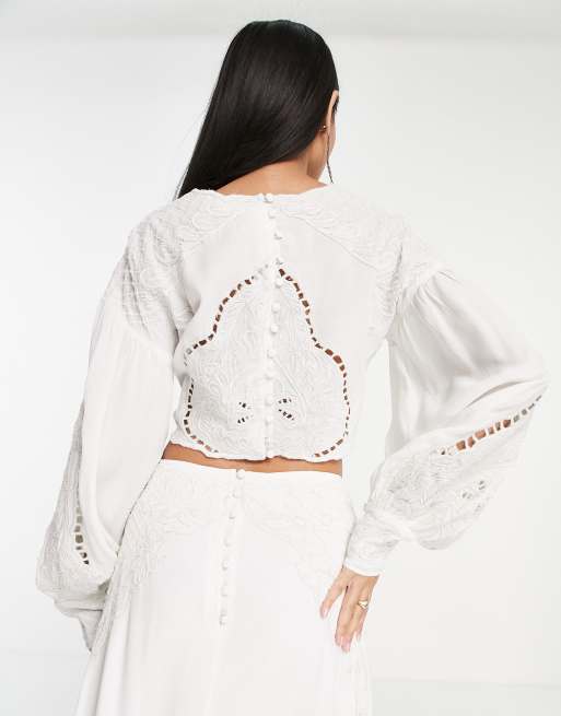 Asos embroidered top on sale