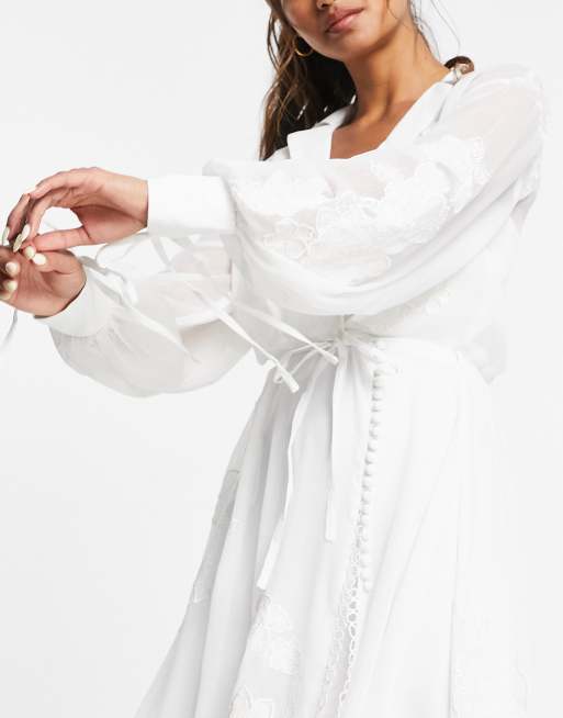 Asos white embroidered dress hotsell