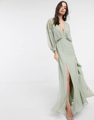 asos design cami maxi dress in crinkle chiffon with lace waist and strappy back detail