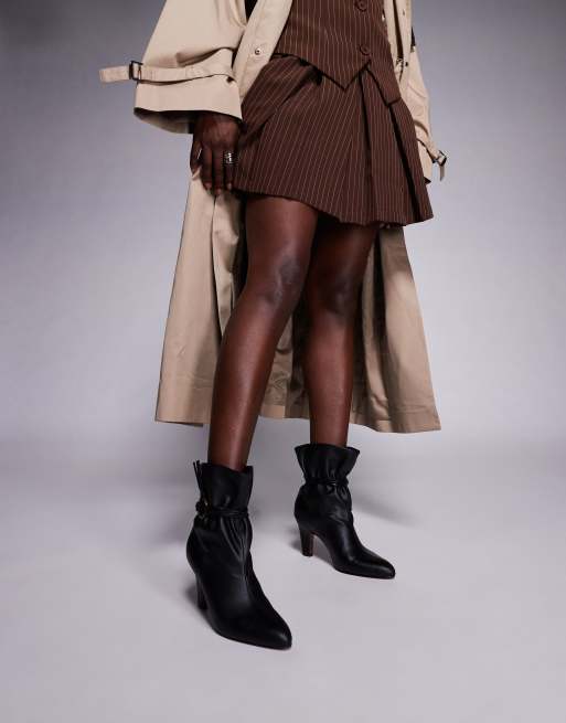 ASOS DESIGN - Emil - Stivaletti neri arricciati con tacco, 3 di 4