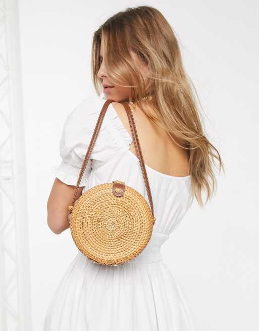 Rattan cross body discount bag