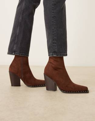 Emrys - Bottines western en suédine - Chocolat-Brown 42