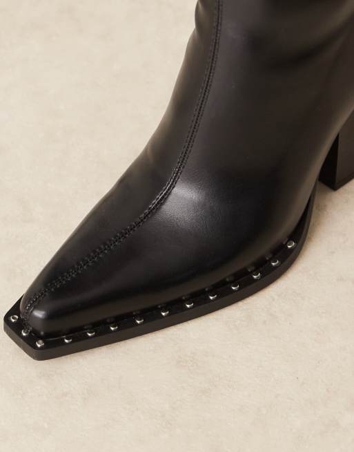 ASOS DESIGN - Emrys - Western enkel-soklaarzen met brede pasvorm in zwart, 2 van 4