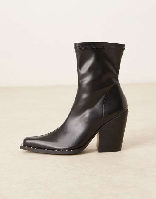 ASOS DESIGN - Emrys - Western enkel-soklaarzen met brede pasvorm in zwart, 4 van 4