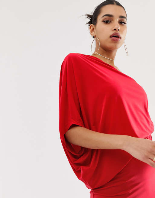 ASOS DESIGN – En bar axel – Draperad fodralklänning, 3 av 4