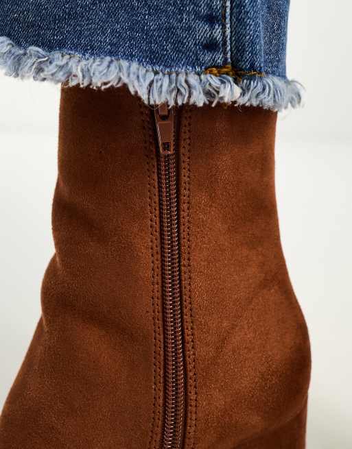 ASOS DESIGN – Enchant – Bruna boots i mikromaterial med platåklack och bred passform, 3 av 4