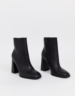 black heeled boots