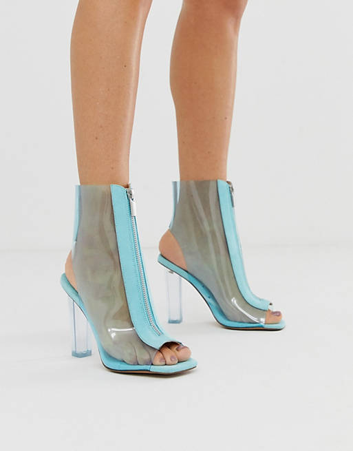 ASOS DESIGN Energise clear heeled boots