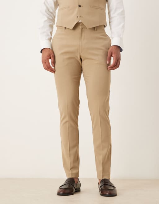 ASOS DESIGN – Eng geschnittene Anzughose in Beige, 2 von 5