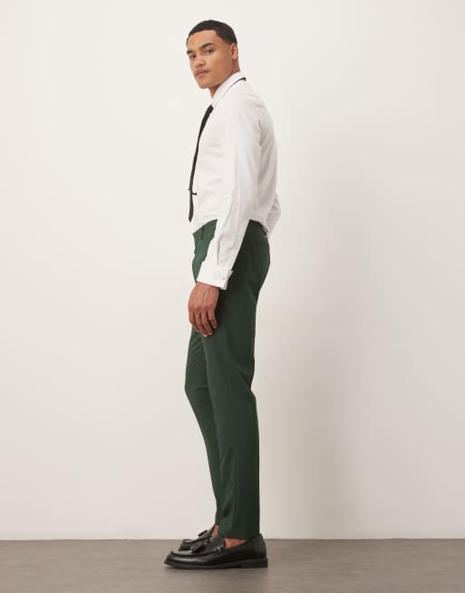 ASOS DESIGN – Eng geschnittene Anzughose in Dunkelgrün, 3 von 5