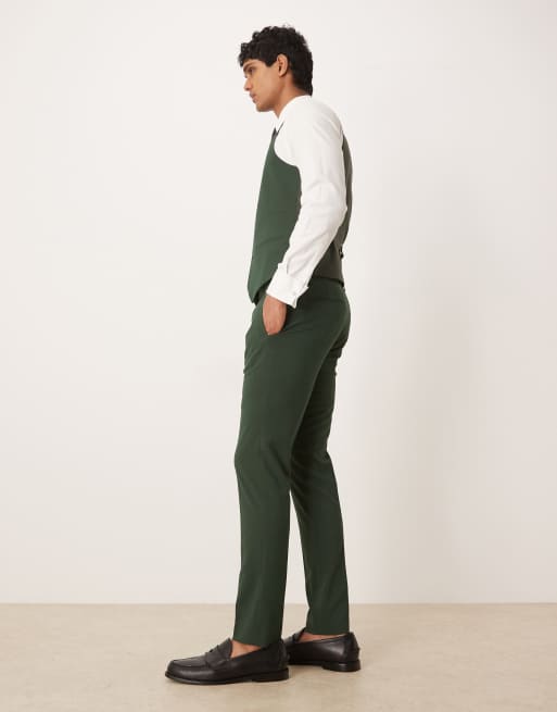 ASOS DESIGN – Eng geschnittene Anzughose in Dunkelgrün, 3 von 5