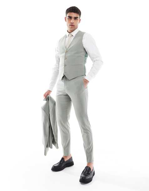 ASOS DESIGN – Eng geschnittene Anzughose in Hellgrün - view 1