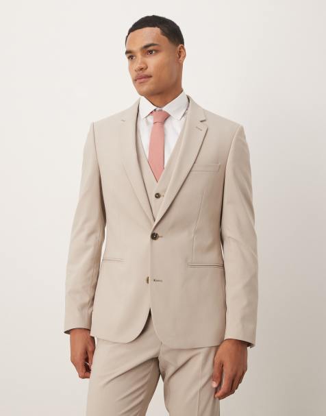 ASOS DESIGN – Eng geschnittene Anzugjacke in Ecru - view 1