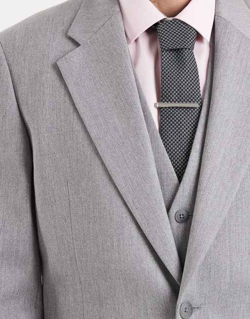 ASOS DESIGN – Eng geschnittene Anzugjacke in Grau in Wolloptik mit Fischgrätmuster, 5 von 5