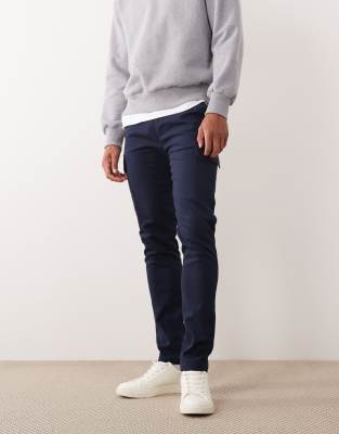 Eng geschnittene Cargohose in Marineblau Marineblau 60 Regular