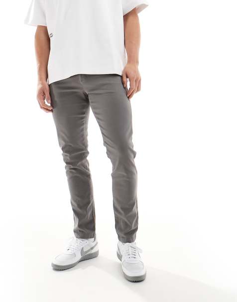 ASOS DESIGN – Eng geschnittene Chinohose in Anthrazit - view 1
