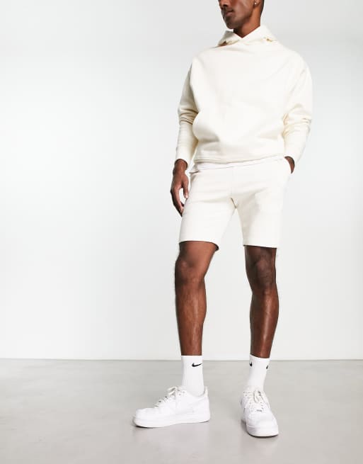 ASOS DESIGN – Eng geschnittene Jerseyshorts in weichem Weiß
