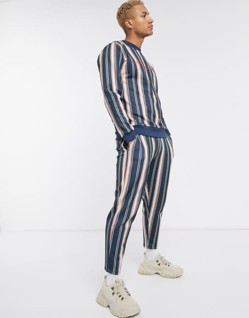 ASOS DESIGN – Kombiteil in Marine mit bunten Streifen, 3 von 3