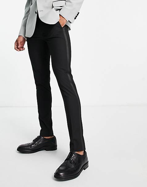strukturierte anzughose in Schwarz für Herren TOPMAN Herren Bekleidung Hosen und Chinos Business Hosen 