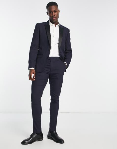 ASOS DESIGN – Eng geschnittene Smokingjacke in Marineblau - view 1