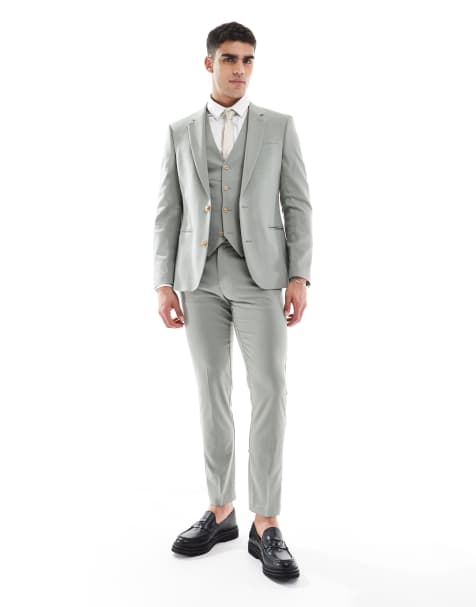ASOS DESIGN – Eng geschnittener Anzug in Hellgrün - view 1