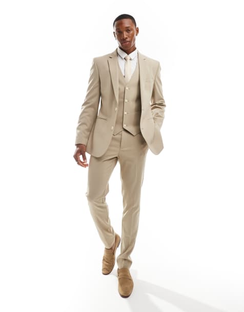 ASOS DESIGN – Eng geschnittener Anzug in Steinbeige - view 1