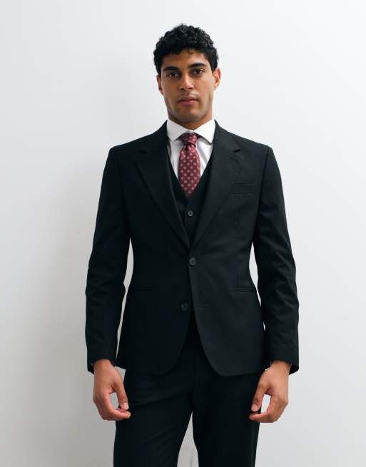 ASOS DESIGN – Eng geschnittener Anzugblazer in Schwarz, 4 von 5