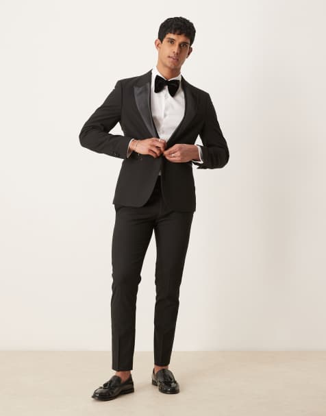 ASOS DESIGN – Eng geschnittener Smoking in Schwarz - view 1