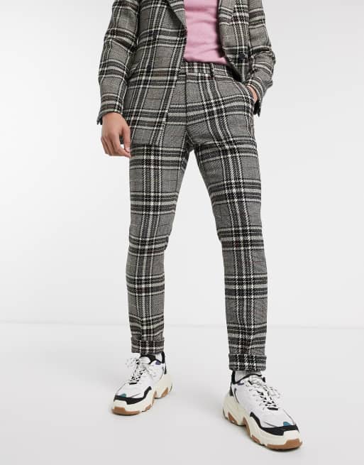 ASOS DESIGN – Enger Anzug aus Wollmischung mit Regenbogengarn und Karomuster, 3 von 3