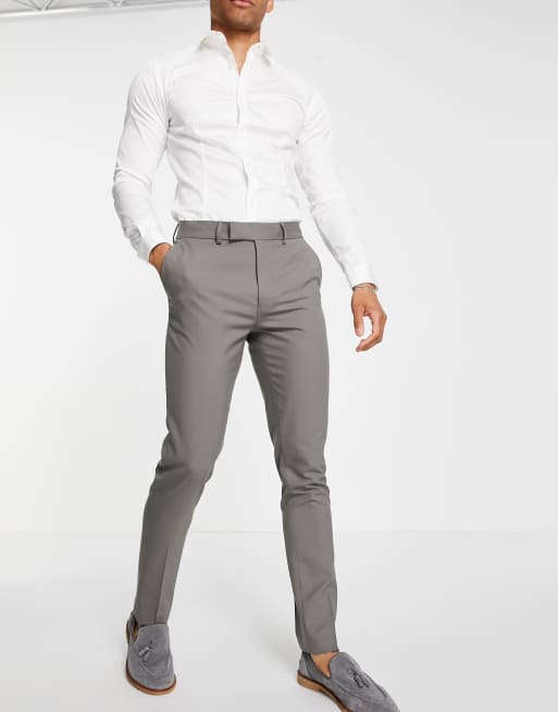 ASOS DESIGN – Enge Anzughose in Khaki