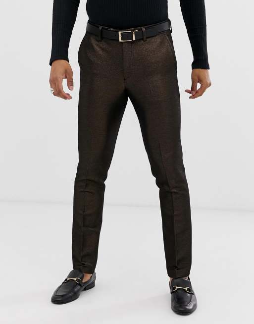 ASOS DESIGN – Enge Anzughose in Metallic