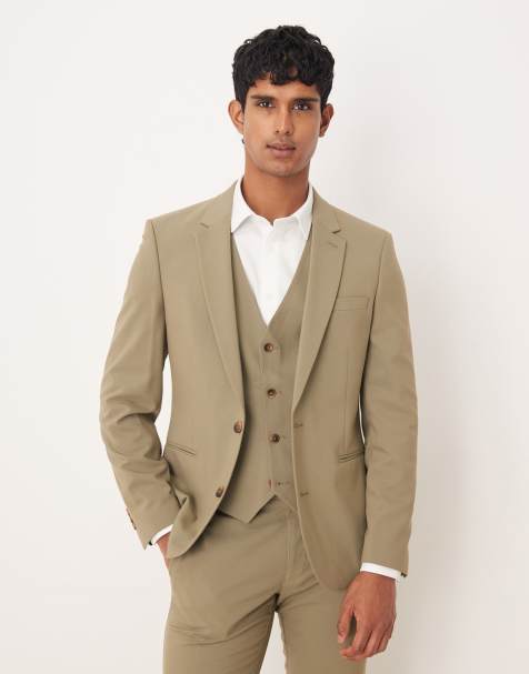 ASOS DESIGN – Enge Anzugjacke in Khaki - view 1