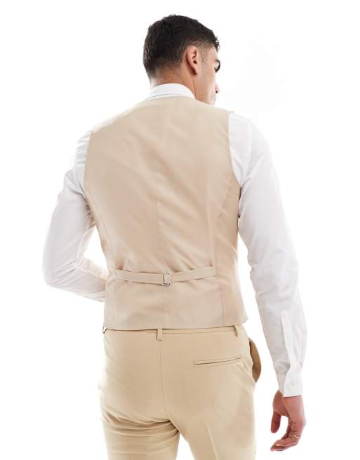 ASOS DESIGN – Enge Anzugweste in Beige, 2 von 5