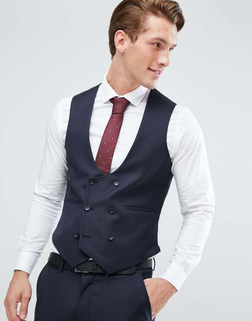 ASOS DESIGN – Enger Anzug aus 100% Wolle in Marineblau, 2 von 3