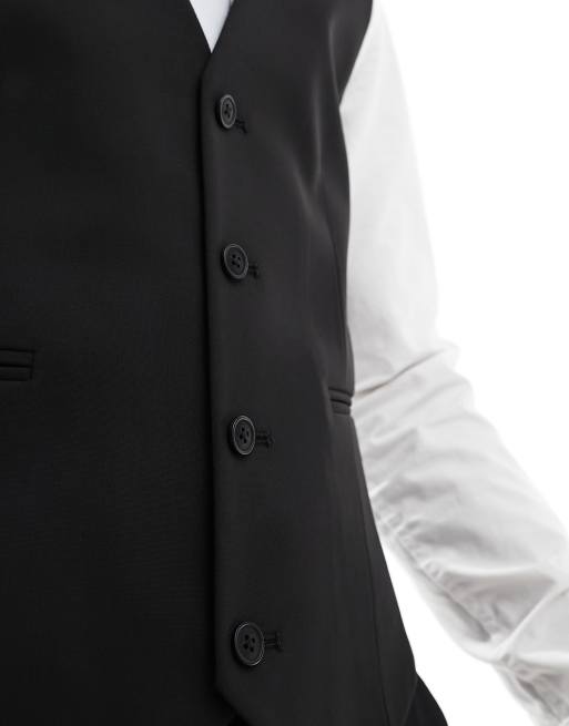 ASOS DESIGN – Enge Anzugweste in Schwarz, 2 von 5