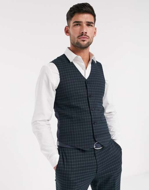  ASOS DESIGN – Enger Anzug mit Blackwatch-Schottenmuster in Marine und Grün, 4 von 4