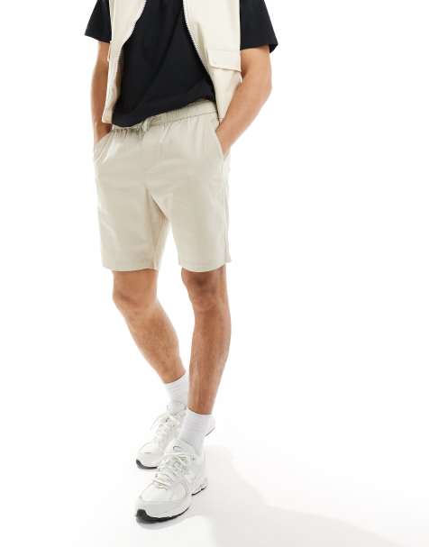 ASOS DESIGN – Enge Chino-Shorts in Stone - view 1