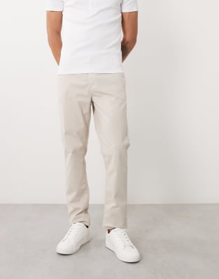 Enge Chinohose in Stone-Neutral Neutral 48 Regular