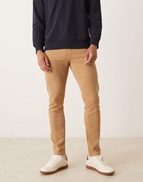 ASOS DESIGN – Enge Chinos in Beige - view 1