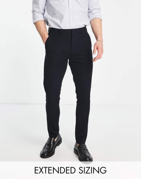 ASOS DESIGN – Enge, elegante Hose in Marineblau - view 1