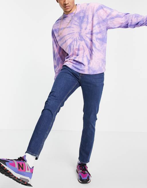 ASOS DESIGN – Enge Jeans in Dunkelblau