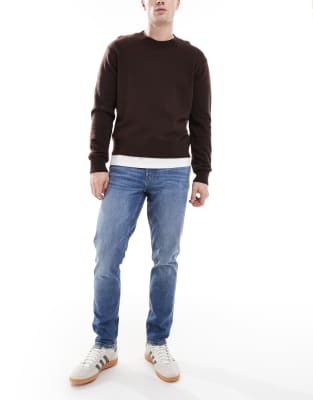 Enge Jeans in verwaschenem Mittelblau Blau 46 Short