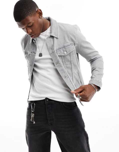 ASOS DESIGN – Enge Jeansjacke in Grau - view 1