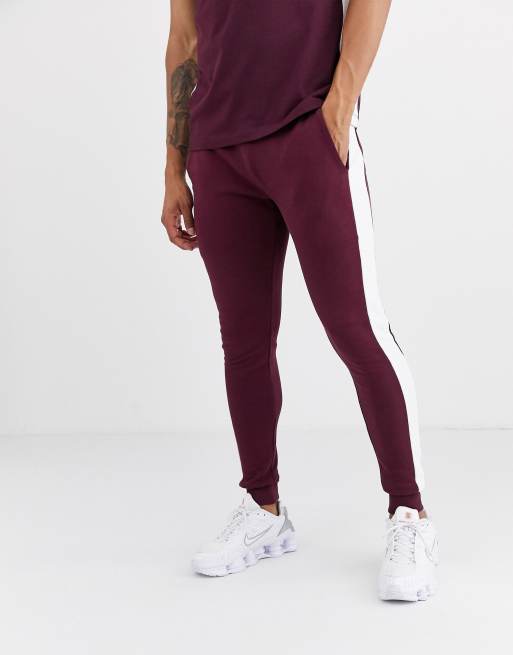 ASOS DESIGN – Kombiteil mit Seitenstreifen in Burgunder, 3 von 3