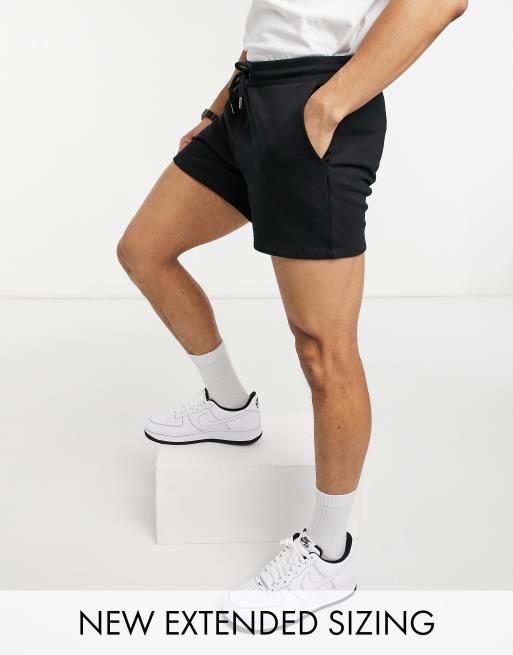 ASOS DESIGN Enge kurz geschnittene Jersey Shorts in Schwarz ASOS