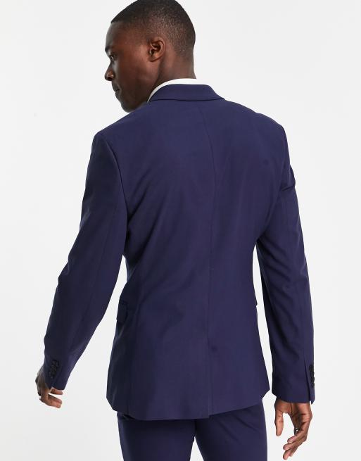 ASOS DESIGN – Enge, zweireihige Anzugjacke in Marineblau, 2 von 4