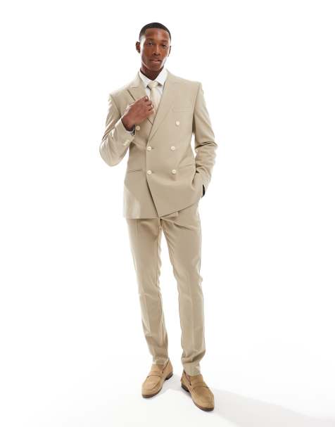 ASOS DESIGN – Enger Anzug in Stone - view 1