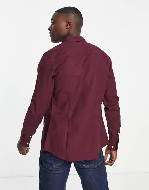 ASOS DESIGN – Enges Oxford-Hemd in Ochsenblutrot, 2 von 4