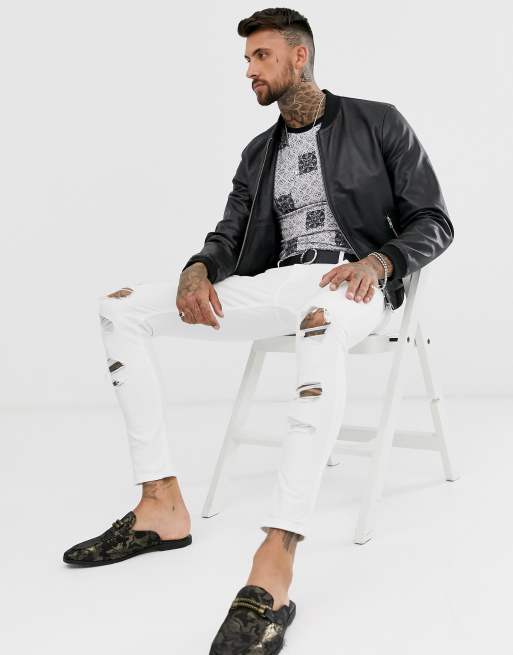 ASOS DESIGN – Enges T-Shirt mit durchgehendem Geomuster, 4 von 4