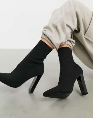 womens black sock booties